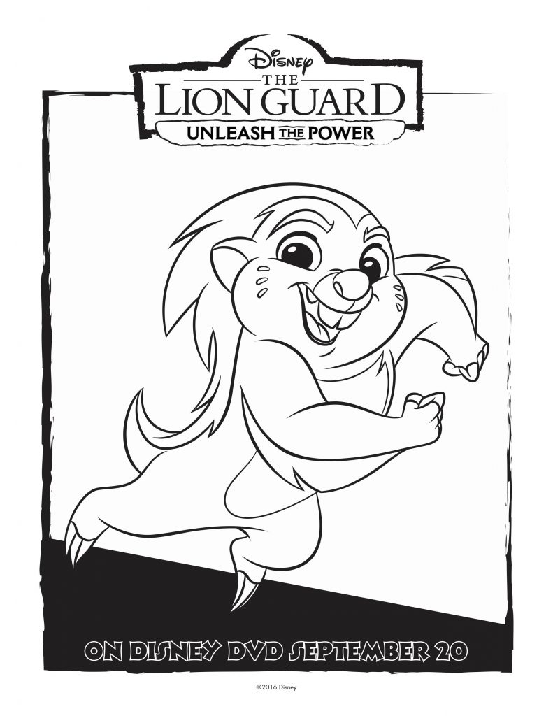 Disney lion guard bunga coloring page