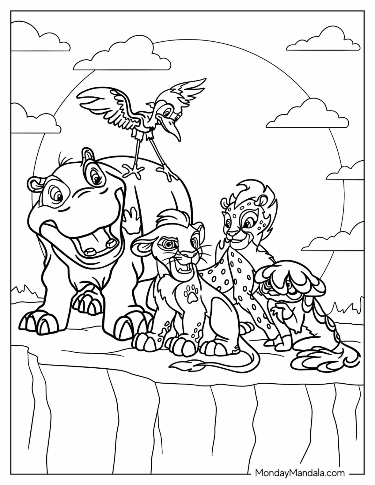 Lion guard coloring pages free pdf printables