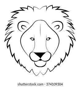 Lion head coloring book wild lion stock vector royalty free
