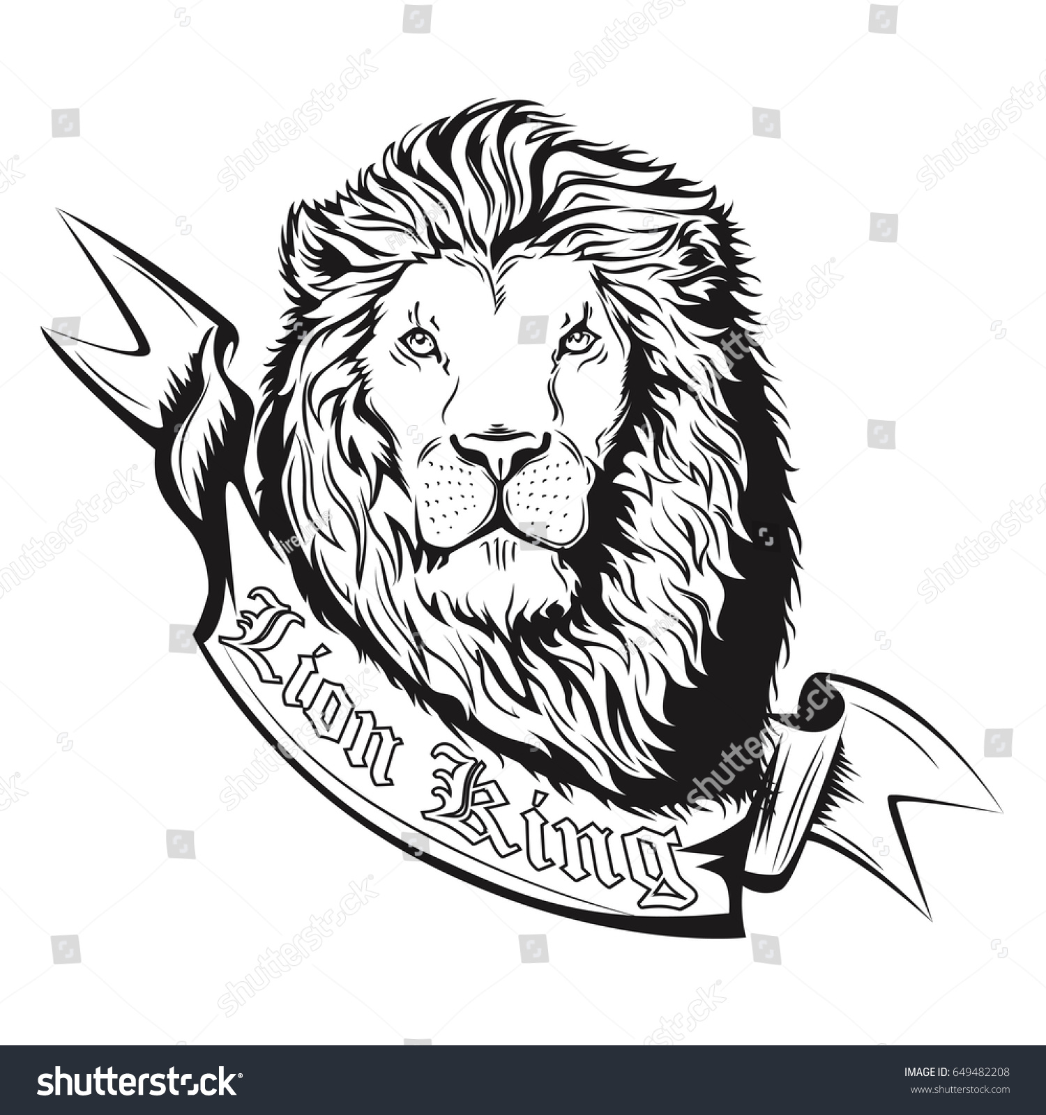 Lions head illustration coloring page stock vector royalty free