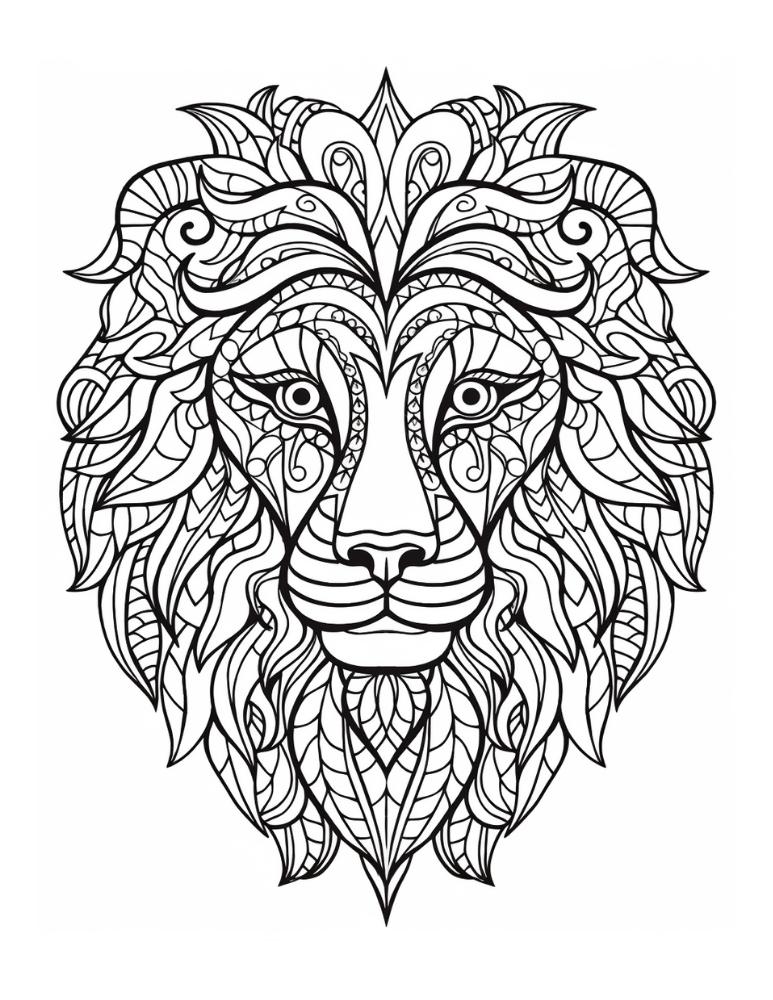 Free lion coloring pages for kids