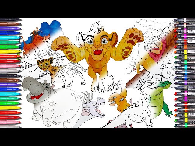 Lion king coloring pages how to draw siba lion guard coloring book lion king learn colors for kids