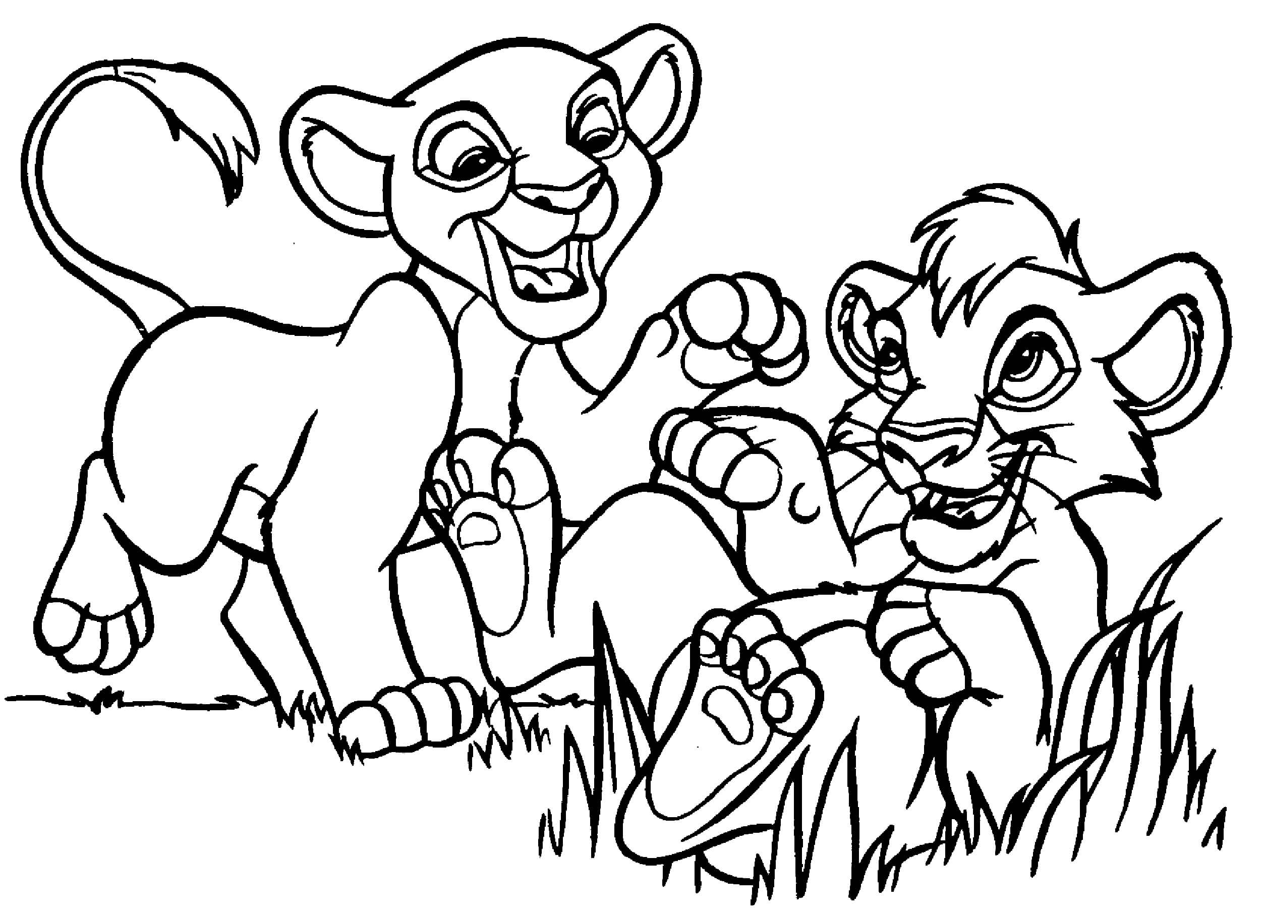 Kion with kiara coloring page
