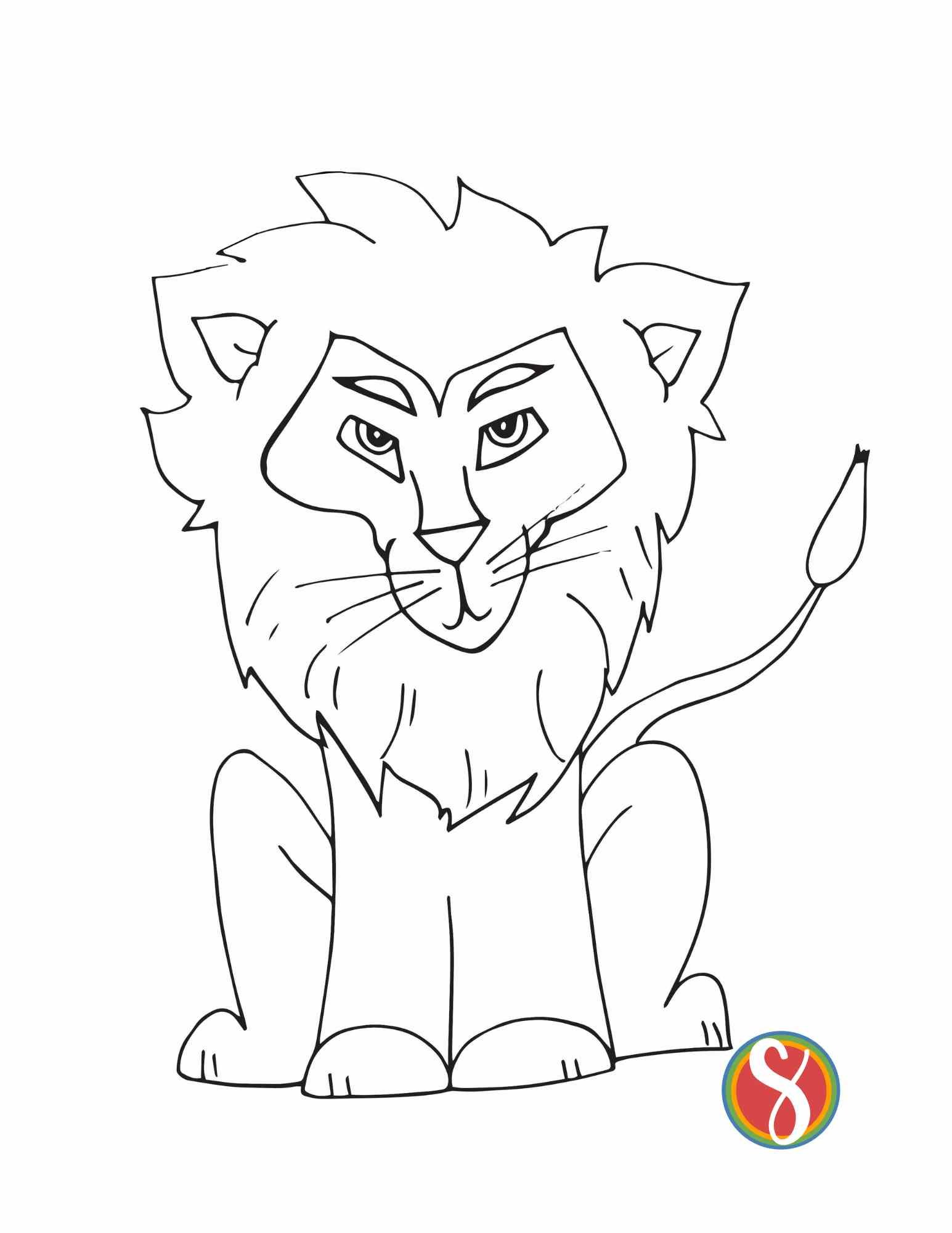 Free lion coloring pages â stevie doodles