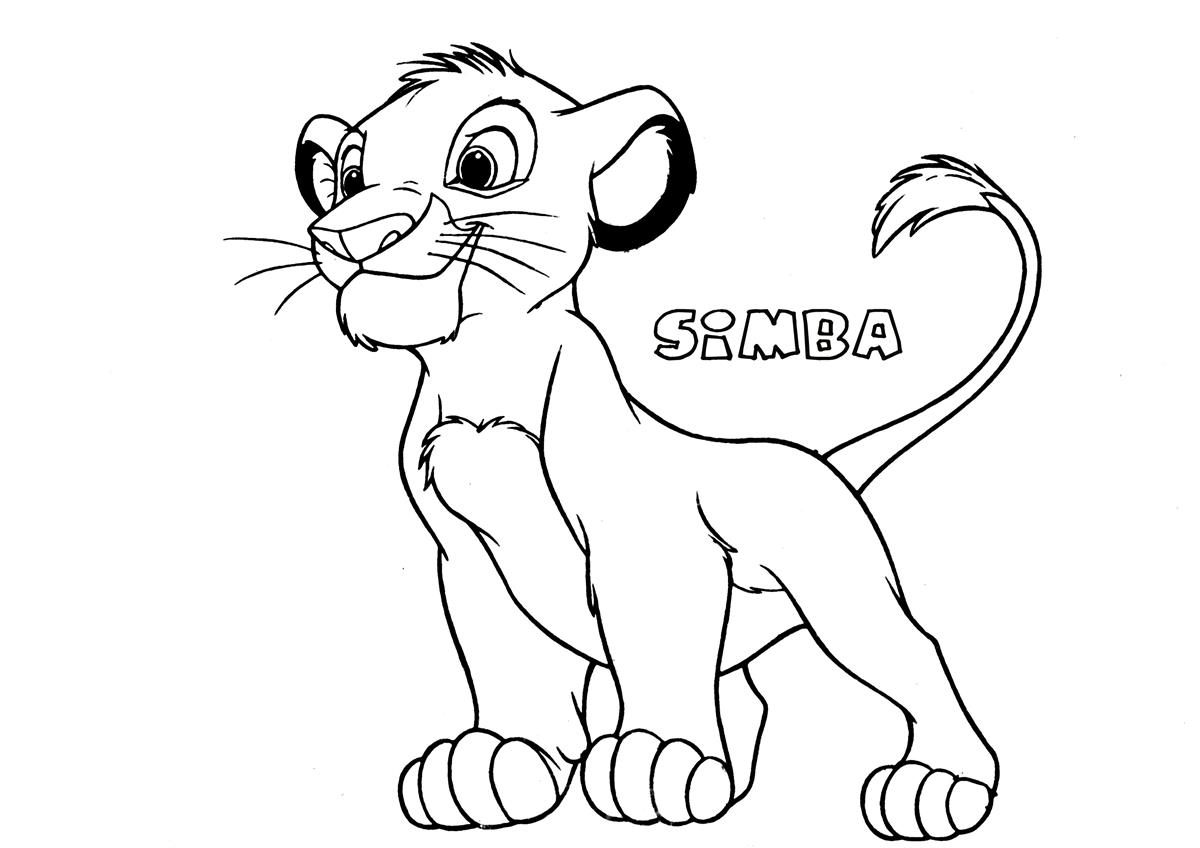 Simba the lion king coloring page