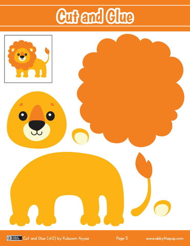 Cut and glue lion preschool printable free printable papercraft templates