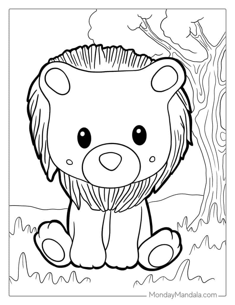 Lion coloring pages free pdf printables