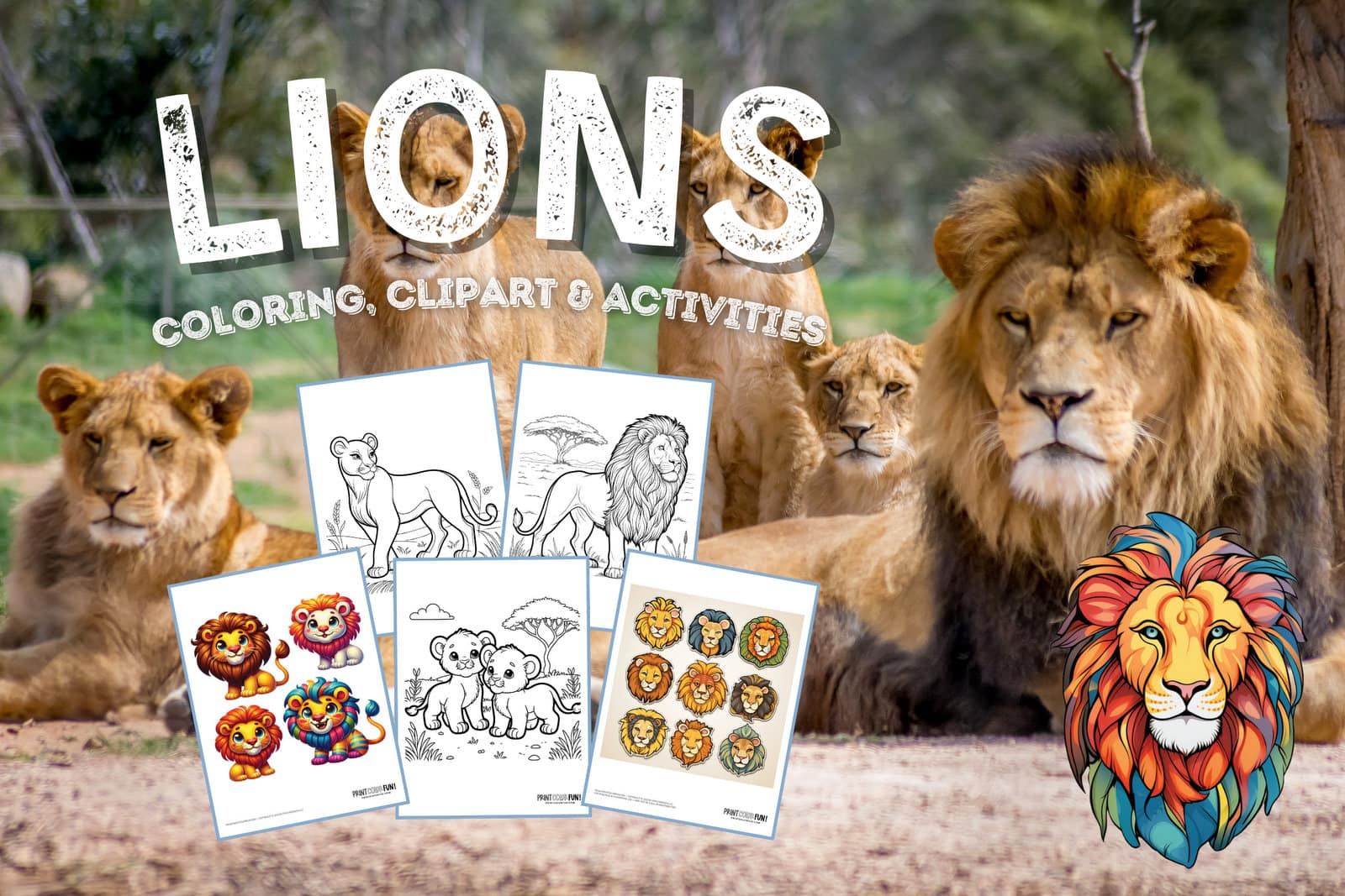 Lion clipart coloring pages with fun crafts facts activities for curious kids at