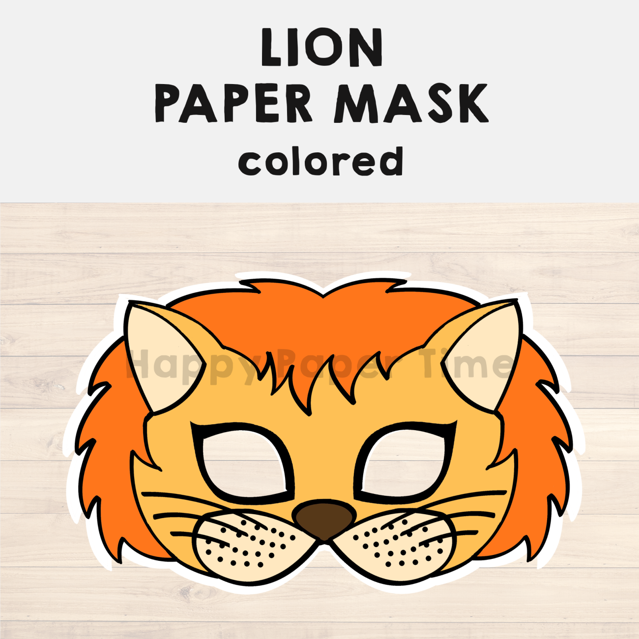Lion paper mask printable africa animal craft activity template made by teachers