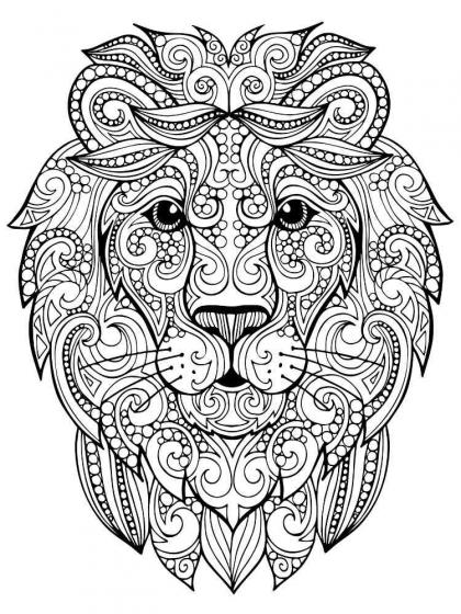 Free printable lion coloring pages for adults