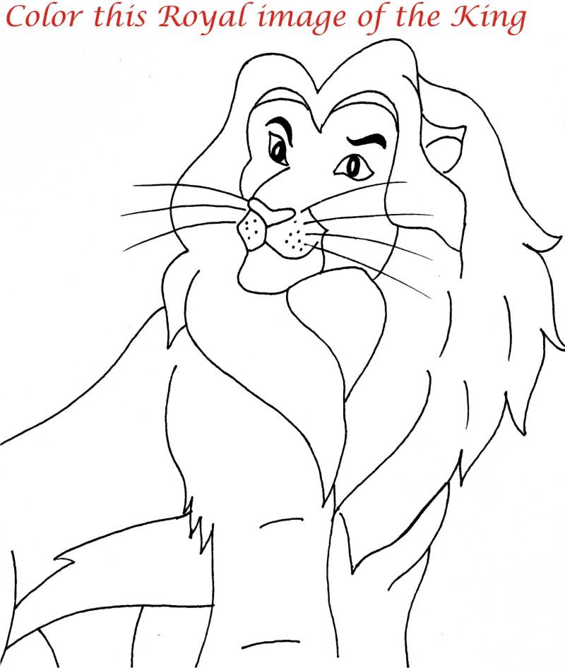 Lion family printable coloring page for kids
