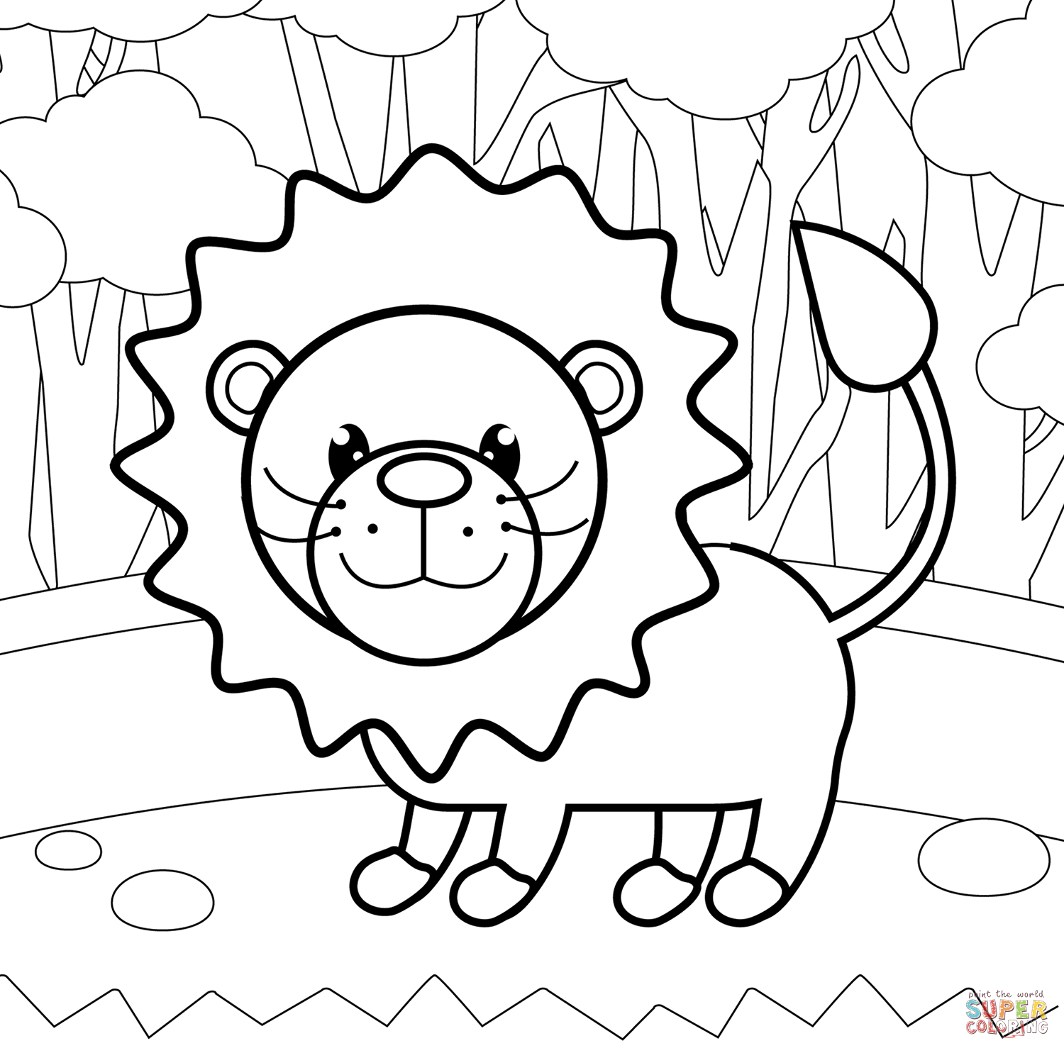 Lion coloring page free printable coloring pages