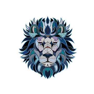 Premium vector geometric lion mandala vector illustration for tshirt and jigsaw puzzle coloring page and coloring