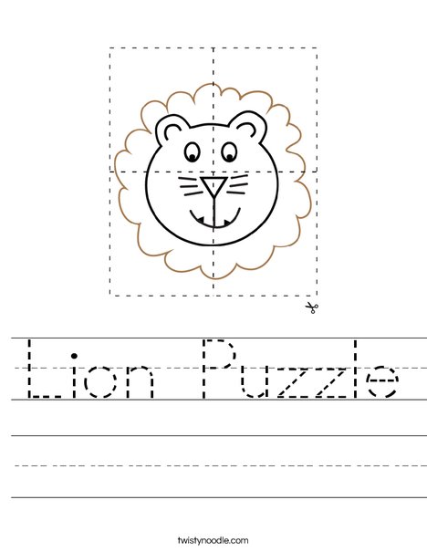 Lion puzzle worksheet