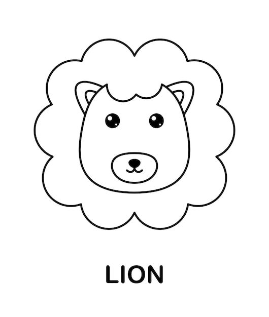 Premium vector coloring page with lion for kids