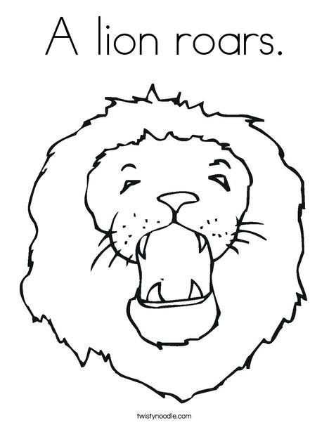A lion roars coloring page