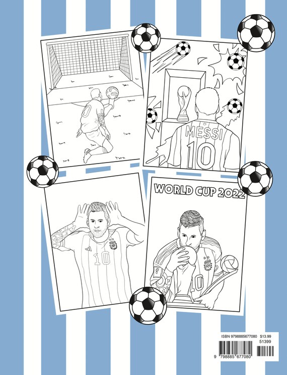 Lionel messi coloring book messi inspired soccer futbol coloring book for adults and kids