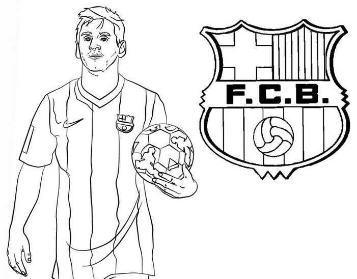Coloring page uefa champions league lionel messi