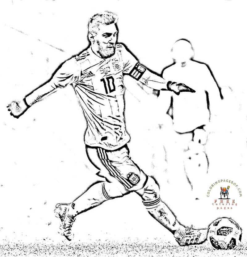 Football messi coloring pages