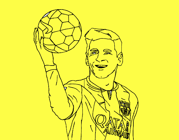 Colored page lionel messi painted by user not registered