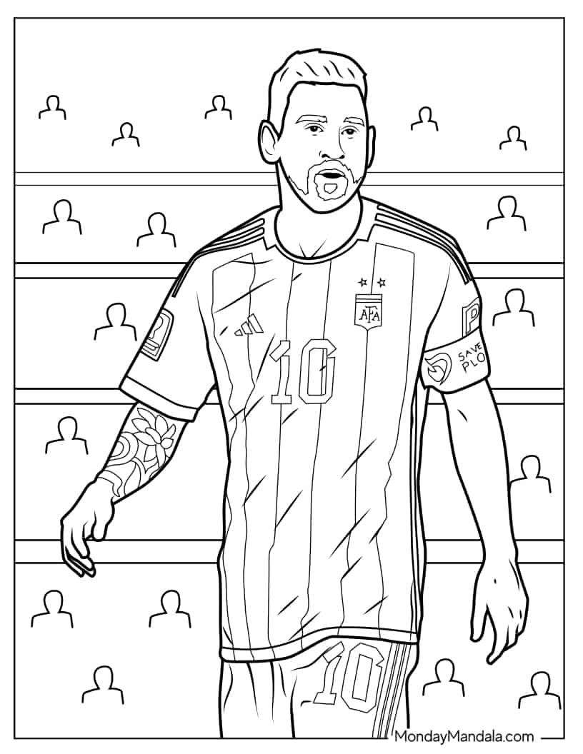 Lionel messi coloring pages free pdf printables lionel messi messi coloring pages