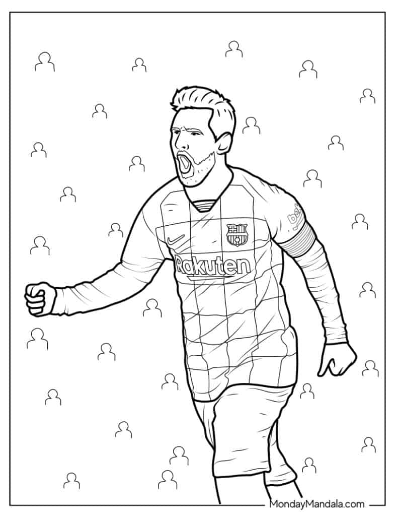 Lionel messi coloring pages free pdf printables