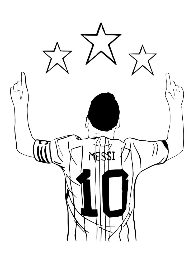 Football star lionel messi coloring page