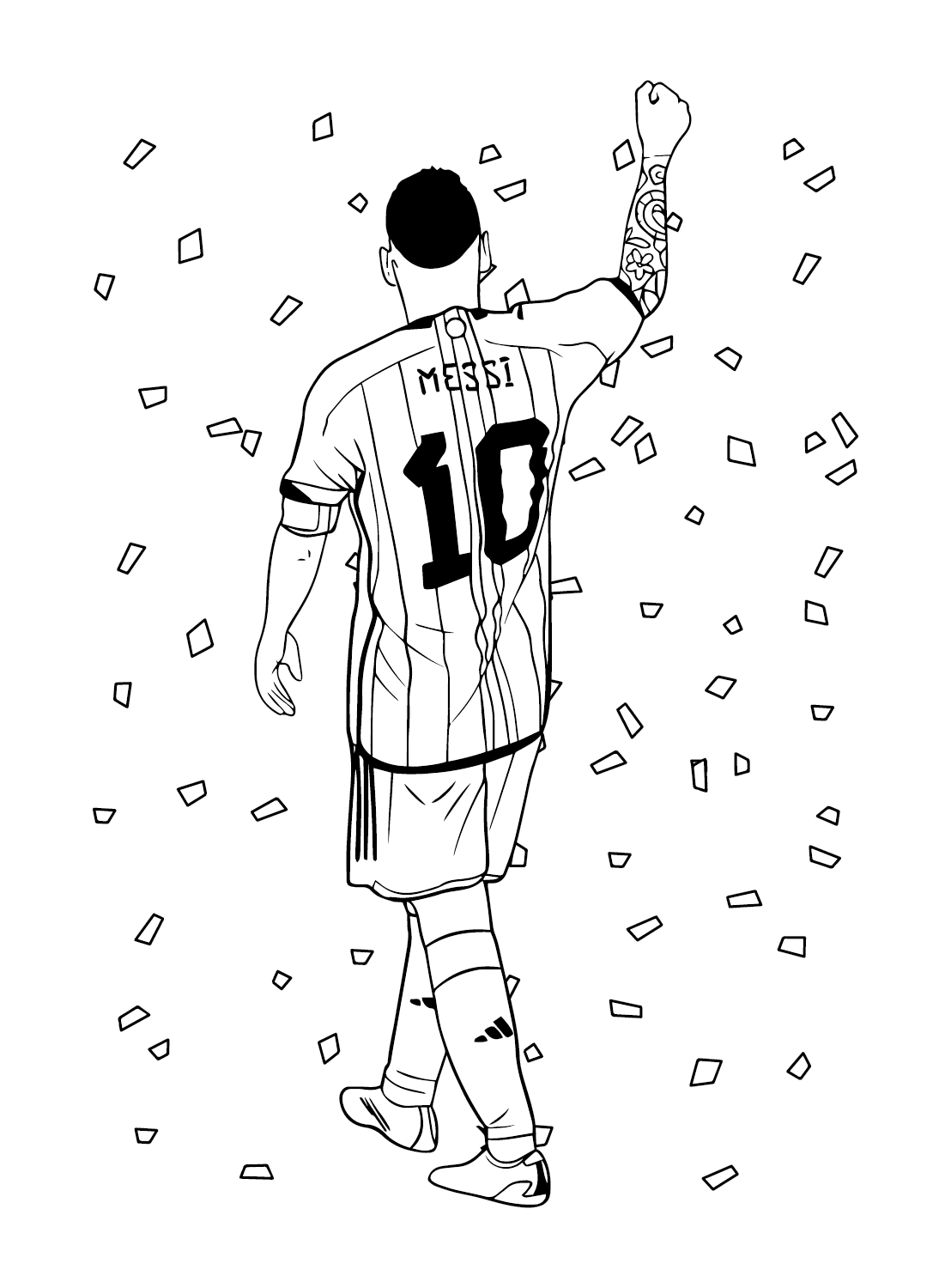 Messi can color coloring page