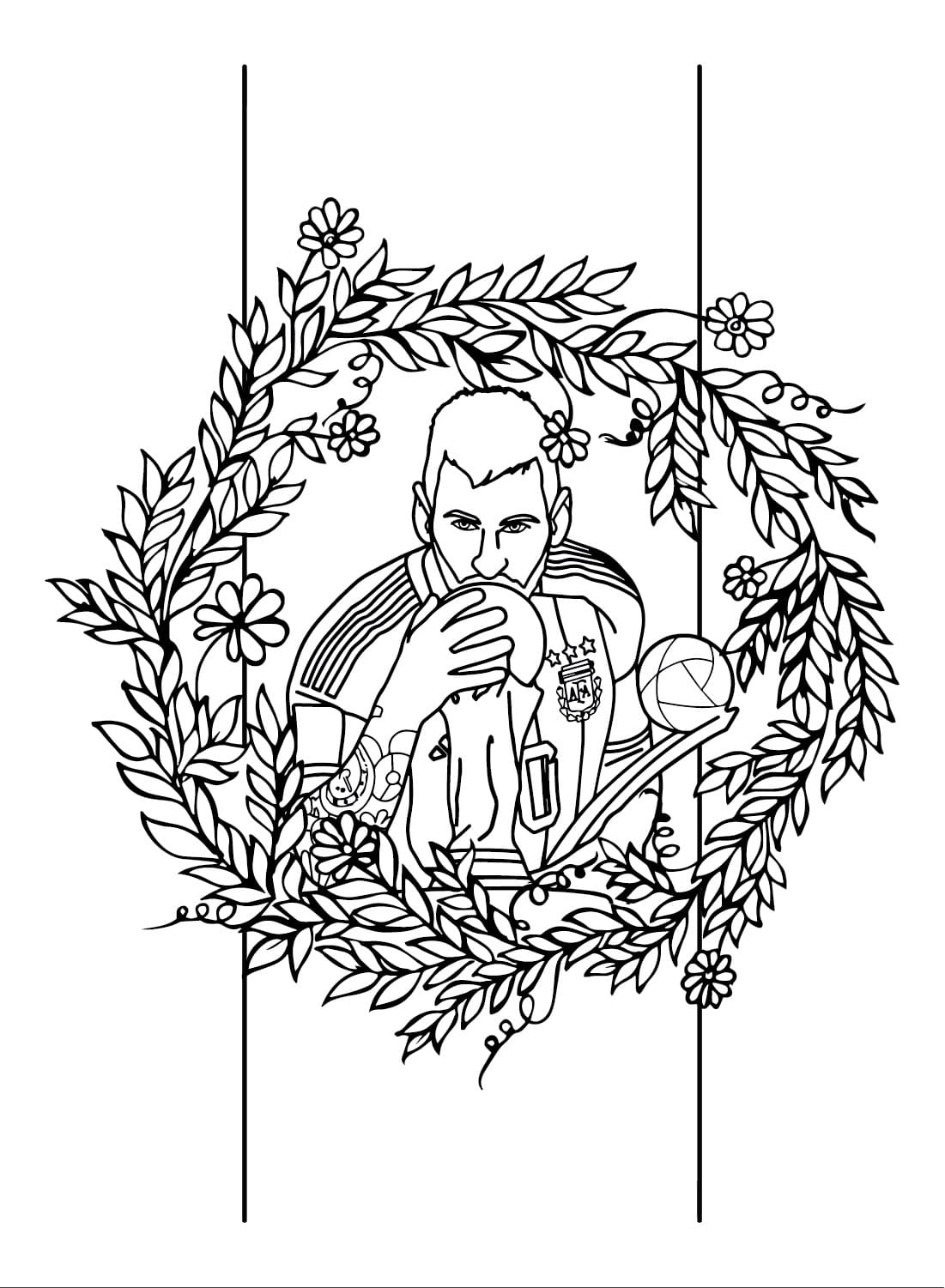Messi printable coloring page