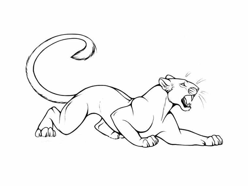 Lioness making loud noise coloring page