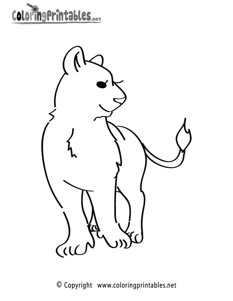 Girl lioness coloring page