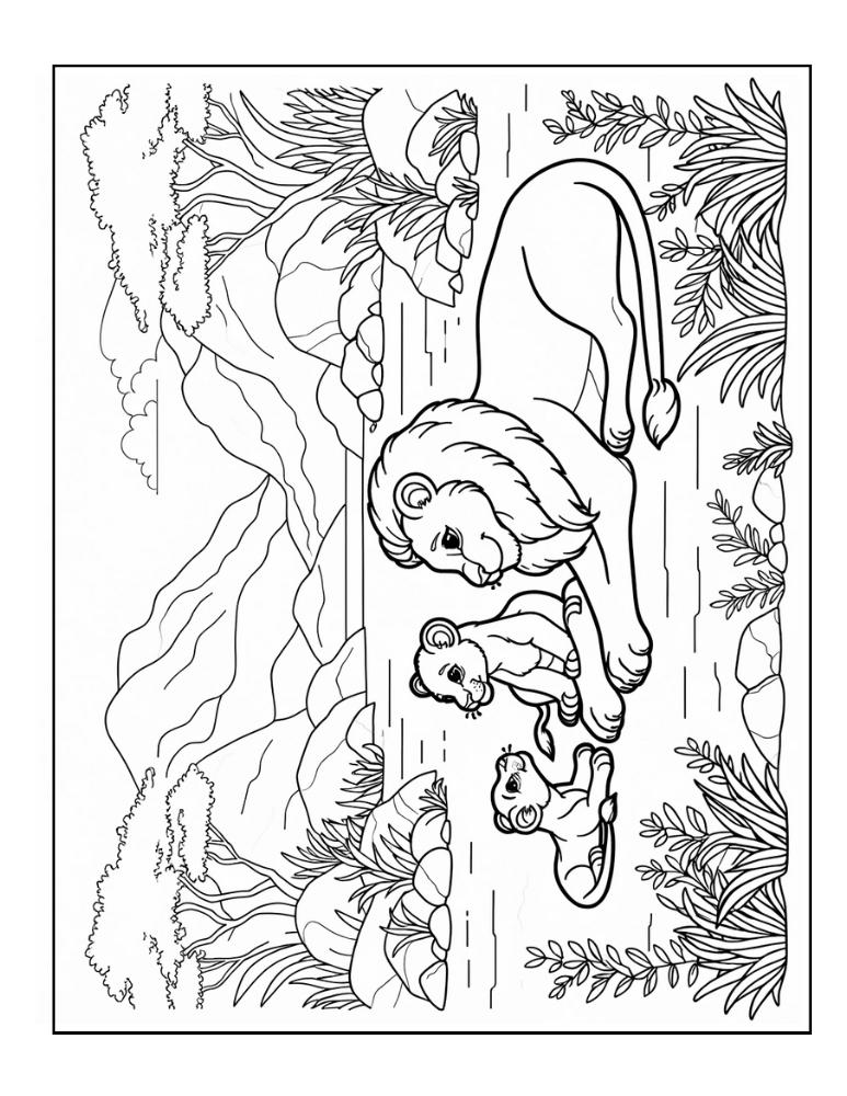 Free lion coloring pages for kids