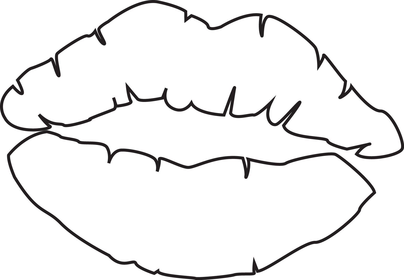 Drawings kissing lips of