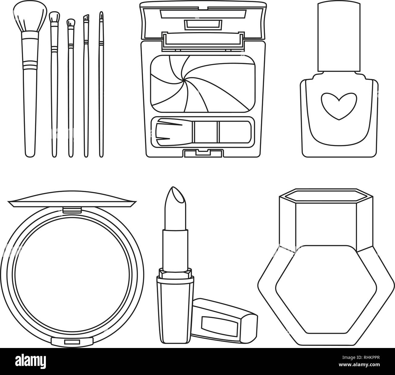 Lip gloss line black and white stock photos images
