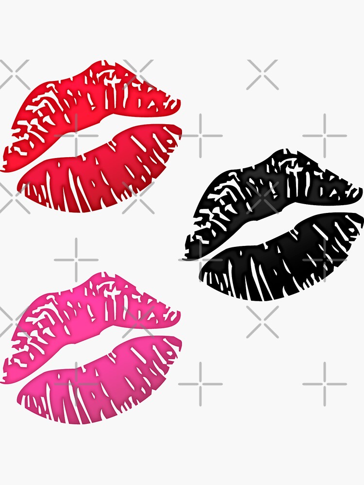 Emoji lip pack red pink and black sticker by askartongs