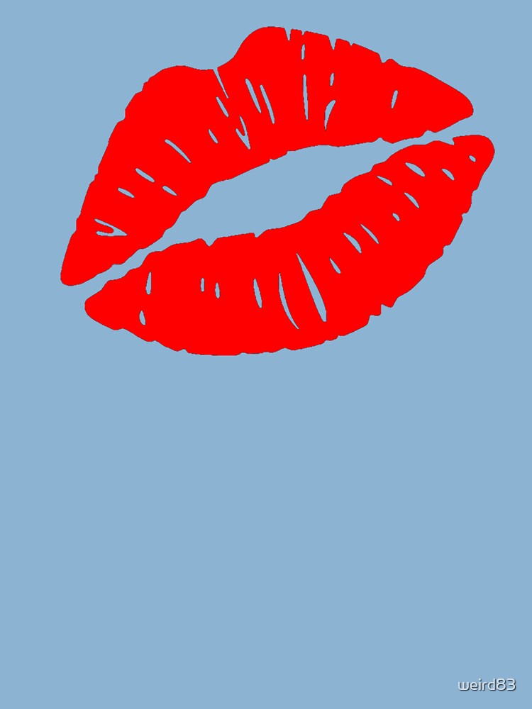 Red lipstick print kiss print smudge valentines day heart kiss me red lips lipstick romance flirt arrow heart smooch in love relationship cupid cherub angel kids t