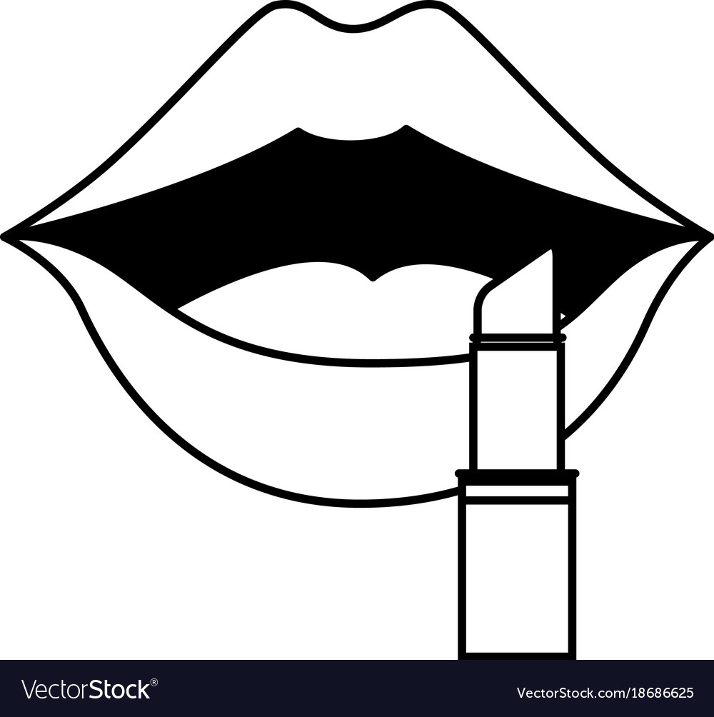 Pop art lips with lipstick royalty free vector image