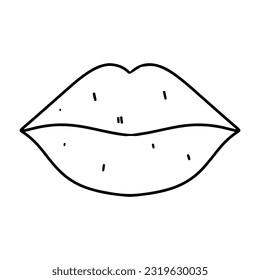 Lips hand drawn doodle style vector stock vector royalty free