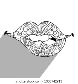 Hand drawn design woman lips adult stock vector royalty free