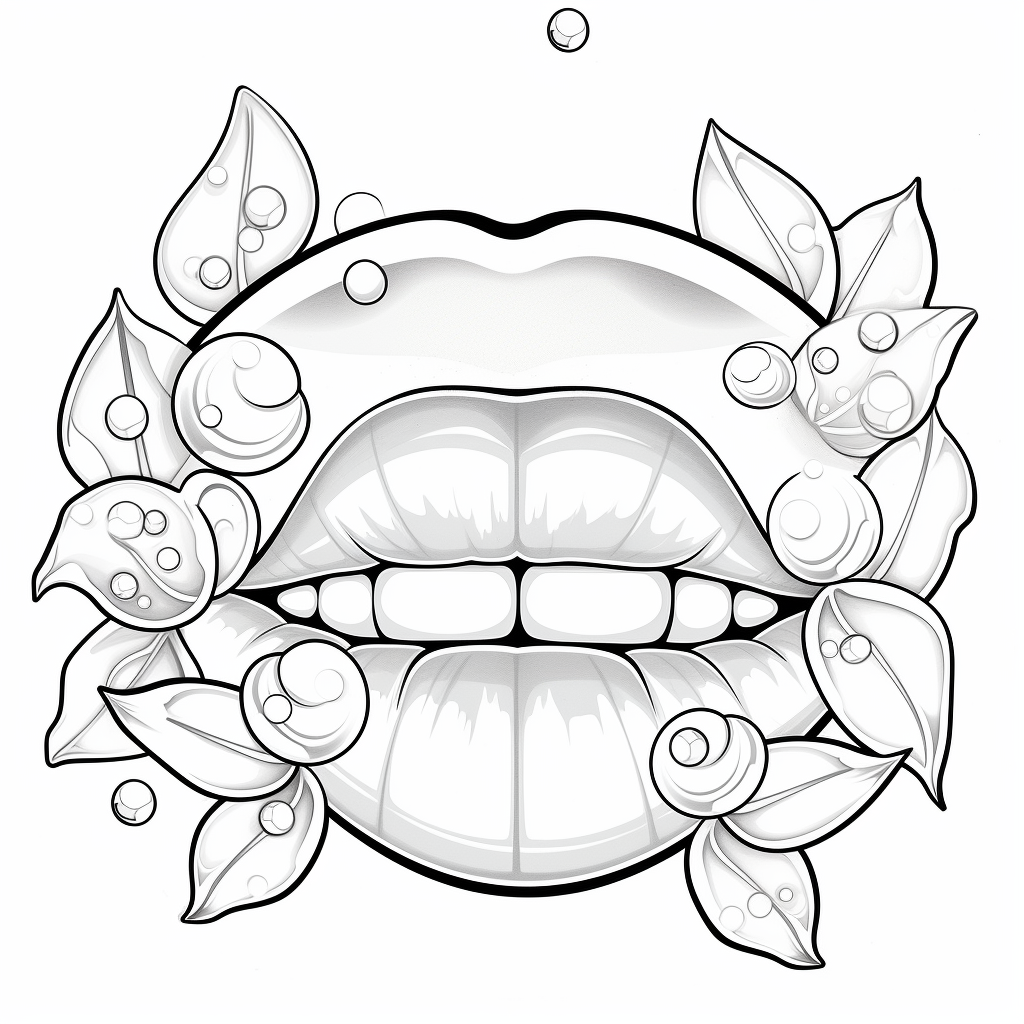 Lips coloring pages for adults