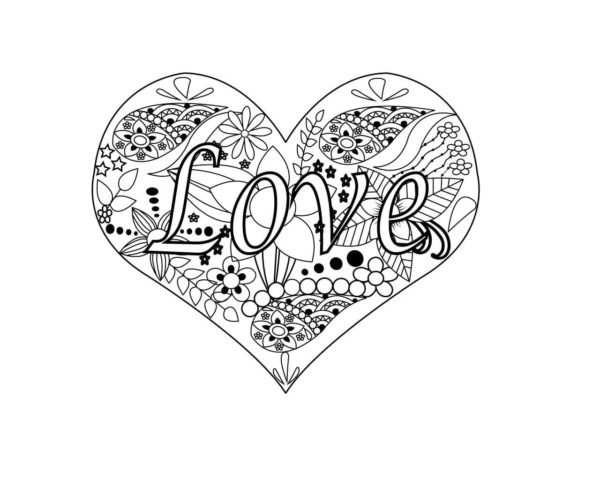 Passionate lips coloring page