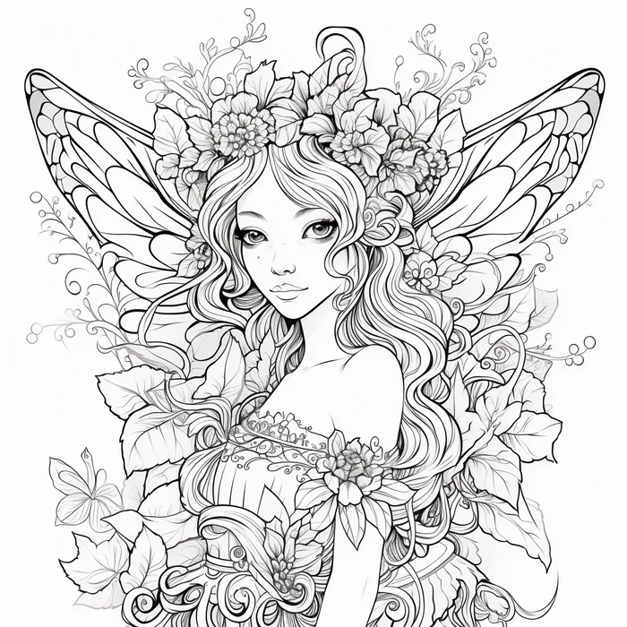 Adult coloring book pages midjourney prompt