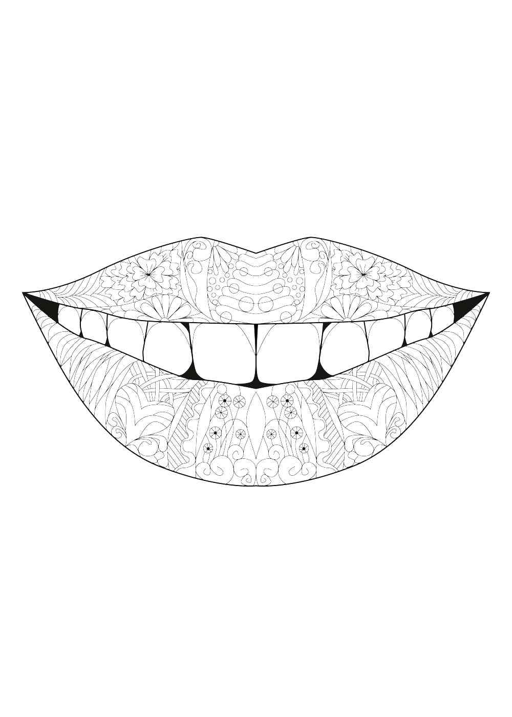 Lips coloring pages for adults