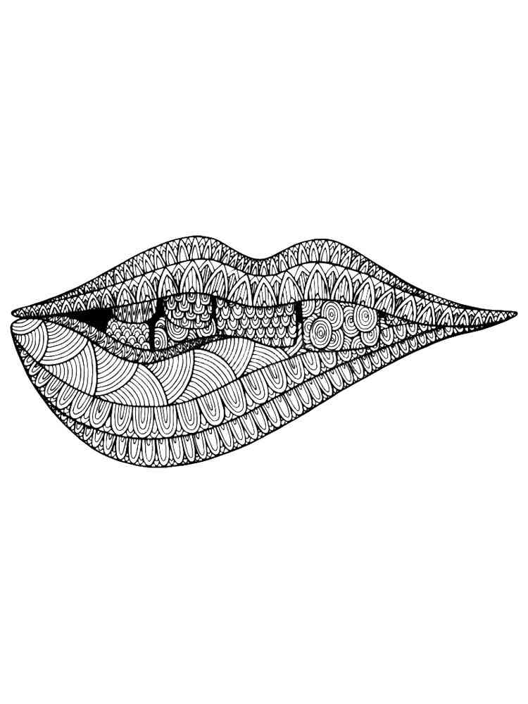 Lips coloring pages for adults