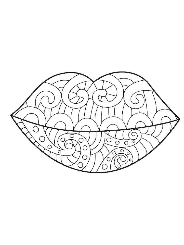 Lips coloring pages for adults