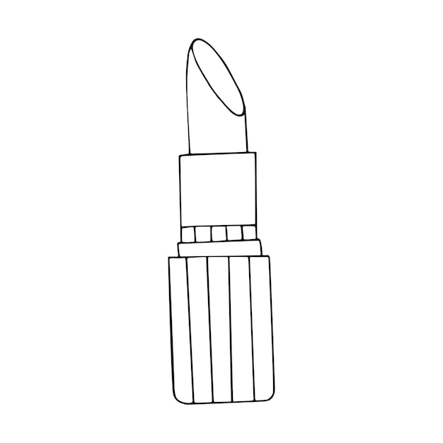Premium vector coloring page lipstick womens decorative cosmetics hand drawn vector line art black and white illustration