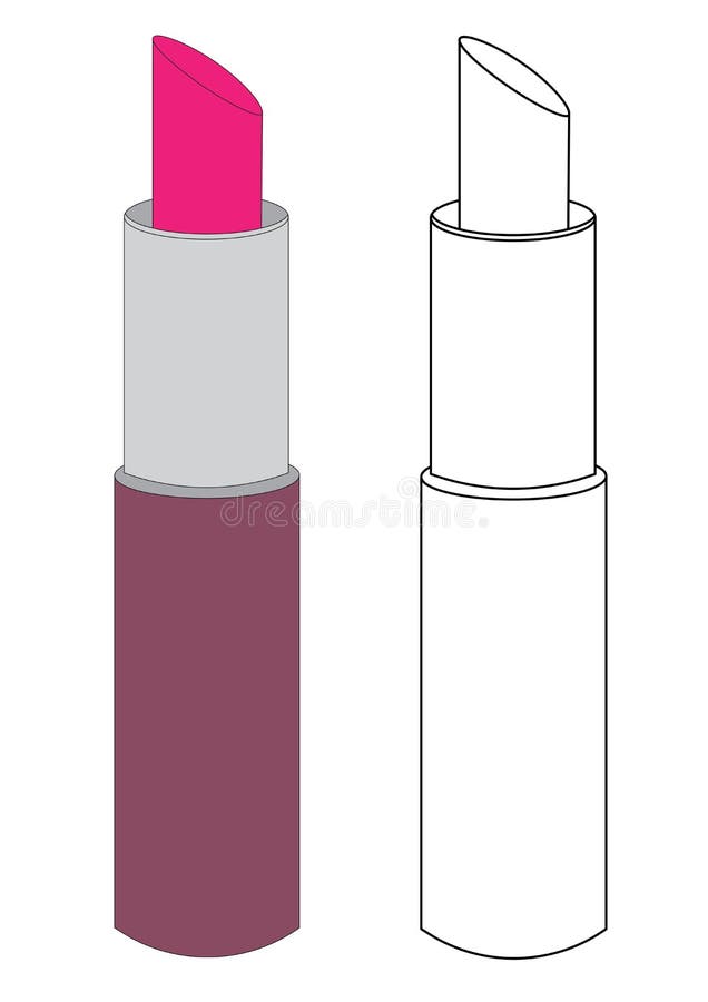 Lipstick coloring page vector illustration stock vector