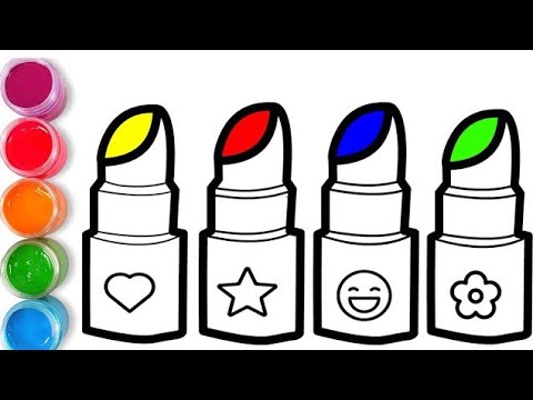 Lipstick drawing painting and coloring for kids and toddlers easy kids drawing