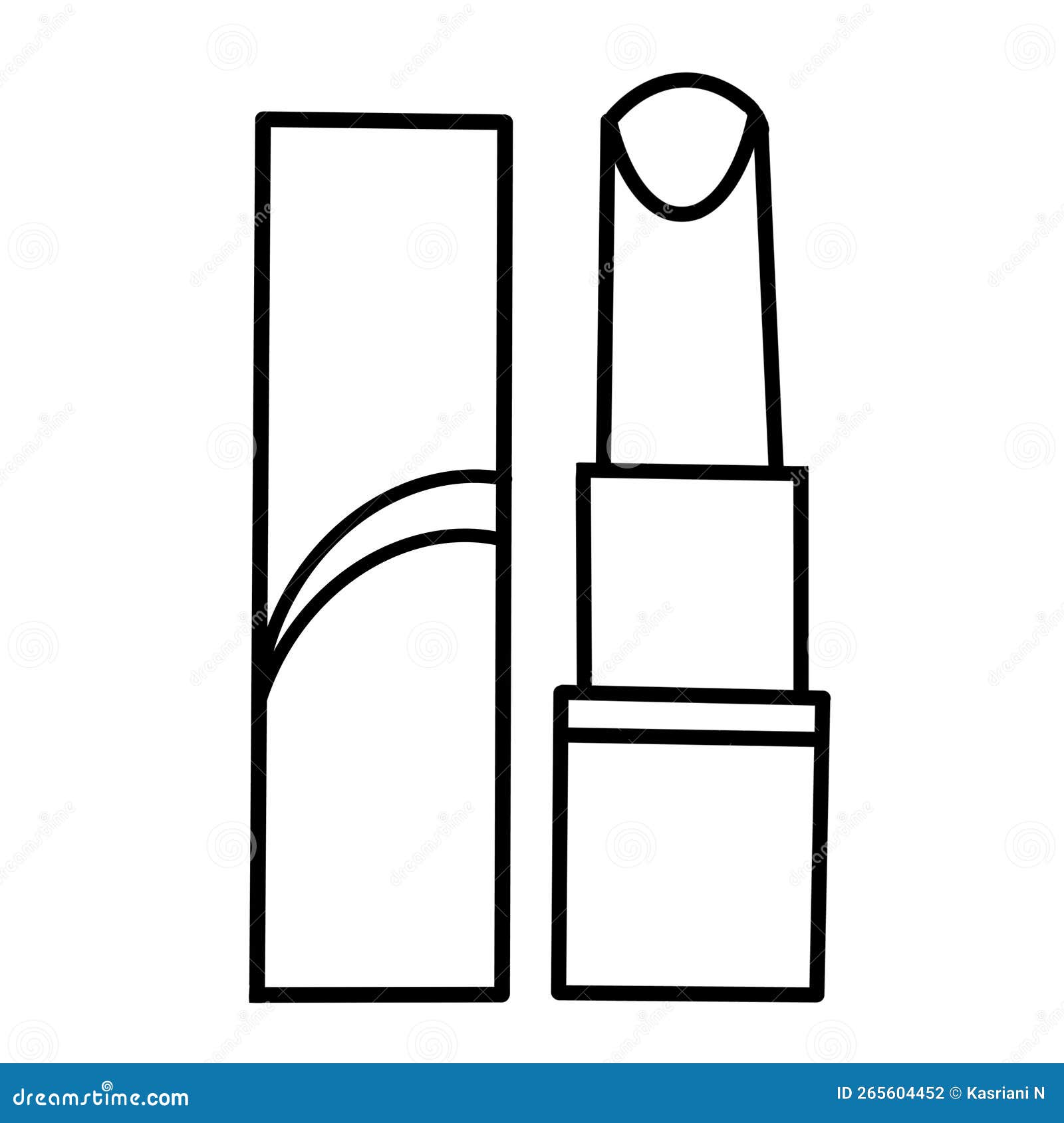 Lipstick coloring page for kids a coloring worksheet for kindergarten project stock illustration