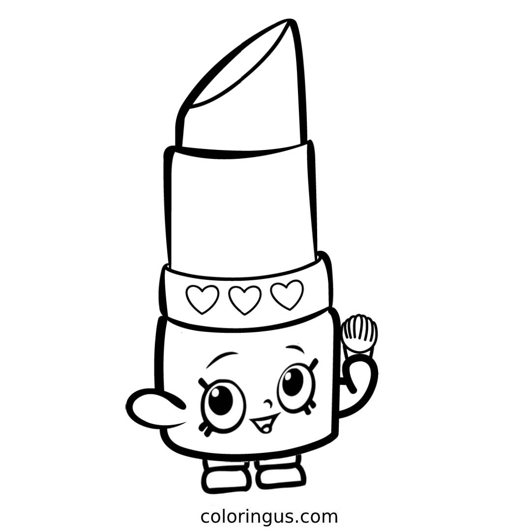 Shopkins lipstick coloring shopkins colouring pages shopkins and shoppies shopkin coloring pages